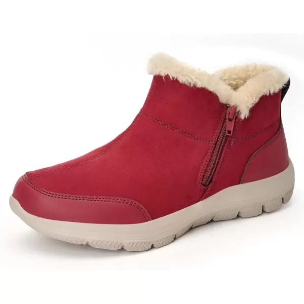 TIOSEBON Women's Winter Ankle Fur Lined Boots Anti-Slip On Resistant Booties Shoes