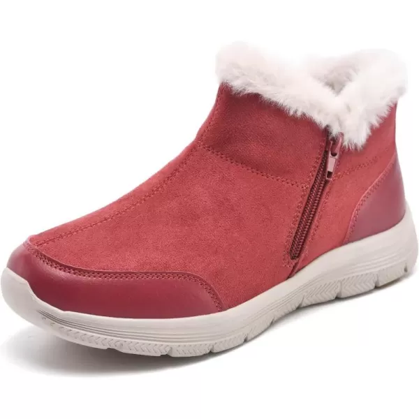 TIOSEBON Women's Winter Ankle Fur Lined Boots Anti-Slip On Resistant Booties Shoes