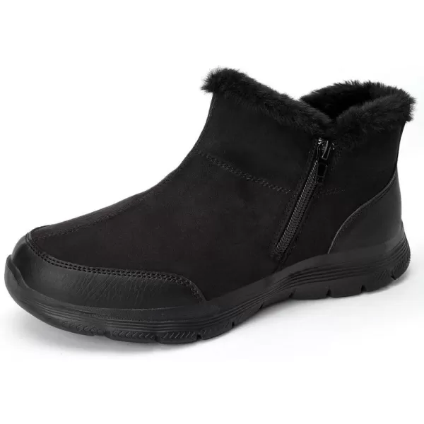 TIOSEBON Women's Winter Ankle Fur Lined Boots Anti-Slip On Resistant Booties Shoes