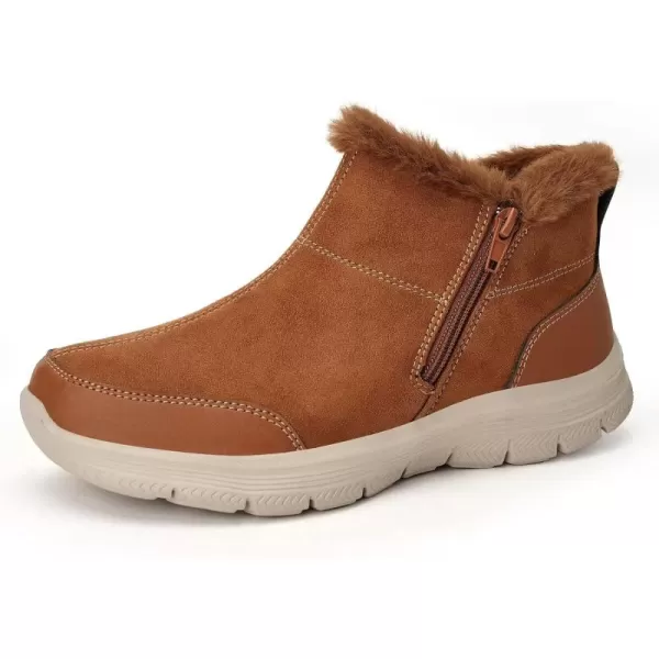 TIOSEBON Women's Winter Ankle Fur Lined Boots Anti-Slip On Resistant Booties Shoes
