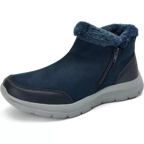 TIOSEBON Women's Winter Ankle Fur Lined Boots Anti-Slip On Resistant Booties Shoes