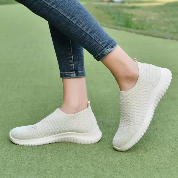 TIOSEBON Women's Athletic Walking Shoes Slip on Casual Mesh Soft Breathabale Sneakers