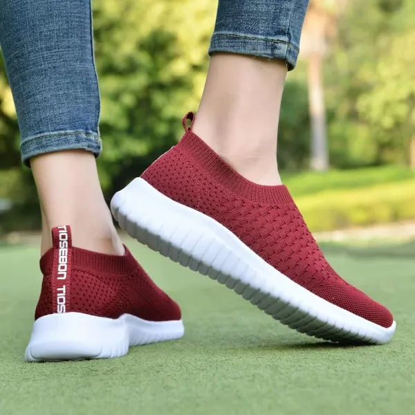 TIOSEBON Women's Athletic Walking Shoes Slip on Casual Mesh Soft Breathabale Sneakers