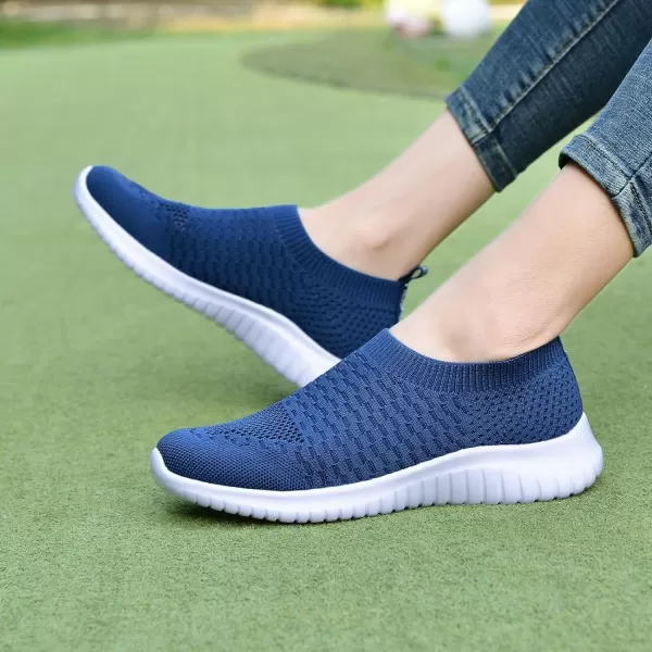 TIOSEBON Women's Athletic Walking Shoes Slip on Casual Mesh Soft Breathabale Sneakers