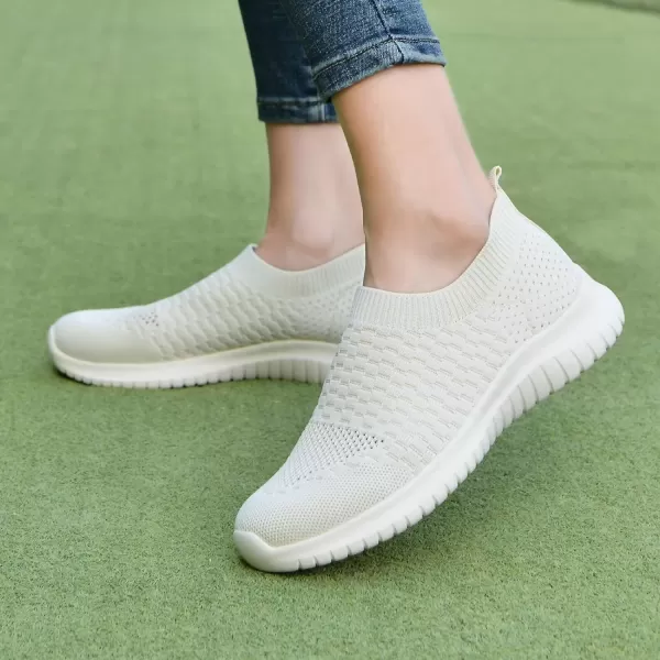 TIOSEBON Women's Athletic Walking Shoes Slip on Casual Mesh Soft Breathabale Sneakers