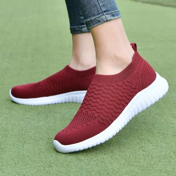 TIOSEBON Women's Athletic Walking Shoes Slip on Casual Mesh Soft Breathabale Sneakers
