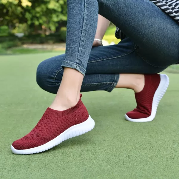 TIOSEBON Women's Athletic Walking Shoes Slip on Casual Mesh Soft Breathabale Sneakers