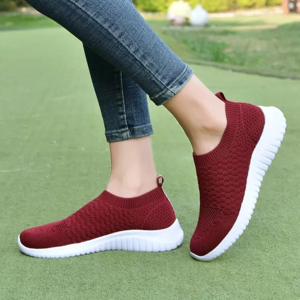 TIOSEBON Women's Athletic Walking Shoes Slip on Casual Mesh Soft Breathabale Sneakers