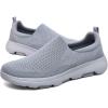 imageTIOSEBON Mens Mesh Slip On Walking Shoes LoafersWork Drving Tennis ShoesBGray