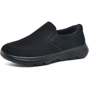 imageTIOSEBON Mens Mesh Slip On Walking Shoes LoafersWork Drving Tennis ShoesAAll Black