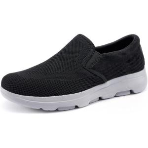 imageTIOSEBON Mens Mesh Slip On Walking Shoes LoafersWork Drving Tennis ShoesABlackgray