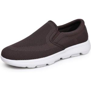 imageTIOSEBON Mens Mesh Slip On Walking Shoes LoafersWork Drving Tennis ShoesABrown
