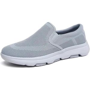imageTIOSEBON Mens Mesh Slip On Walking Shoes LoafersWork Drving Tennis ShoesAGray