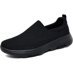 imageTIOSEBON Mens Mesh Slip On Walking Shoes LoafersWork Drving Tennis ShoesBAll Black
