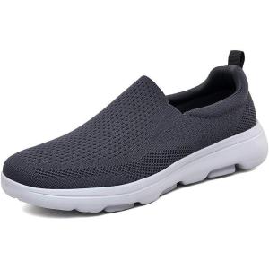 imageTIOSEBON Mens Mesh Slip On Walking Shoes LoafersWork Drving Tennis ShoesBDeep Gray