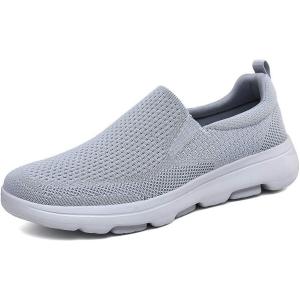 imageTIOSEBON Mens Mesh Slip On Walking Shoes LoafersWork Drving Tennis ShoesBGray
