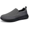 imageTIOSEBON Mens Mesh Slip On Walking Shoes LoafersWork Drving Tennis ShoesBDeep Grayblack