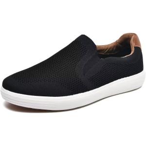 imageTIOSEBON Mens Memory Foam Mesh Walking Shoes Arch Support Comfort Slipon LoaferBlackWhite