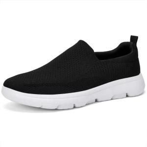 imageTIOSEBON Mens Mesh Slip On Walking Shoes LoafersWork Drving Tennis ShoesBBlack
