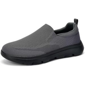 imageTIOSEBON Mens Mesh Slip On Walking Shoes LoafersWork Drving Tennis ShoesBDeep Grayblack