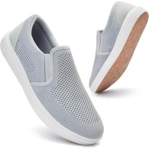 image:imageTIOSEBON Mens Mesh Slip on Walking ShoesComfortable Drving Loafer Fashion SneakerAGray
