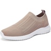 image:imageTIOSEBON Womens Walking Sock Shoes Elastic Knit Lightweight Slip on Breathable Yoga SneakersANude