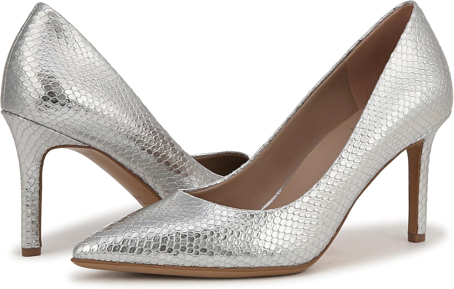 imageNaturalizer Womens Anna Pointed Toe High Heel PumpSilver Metallic Snake