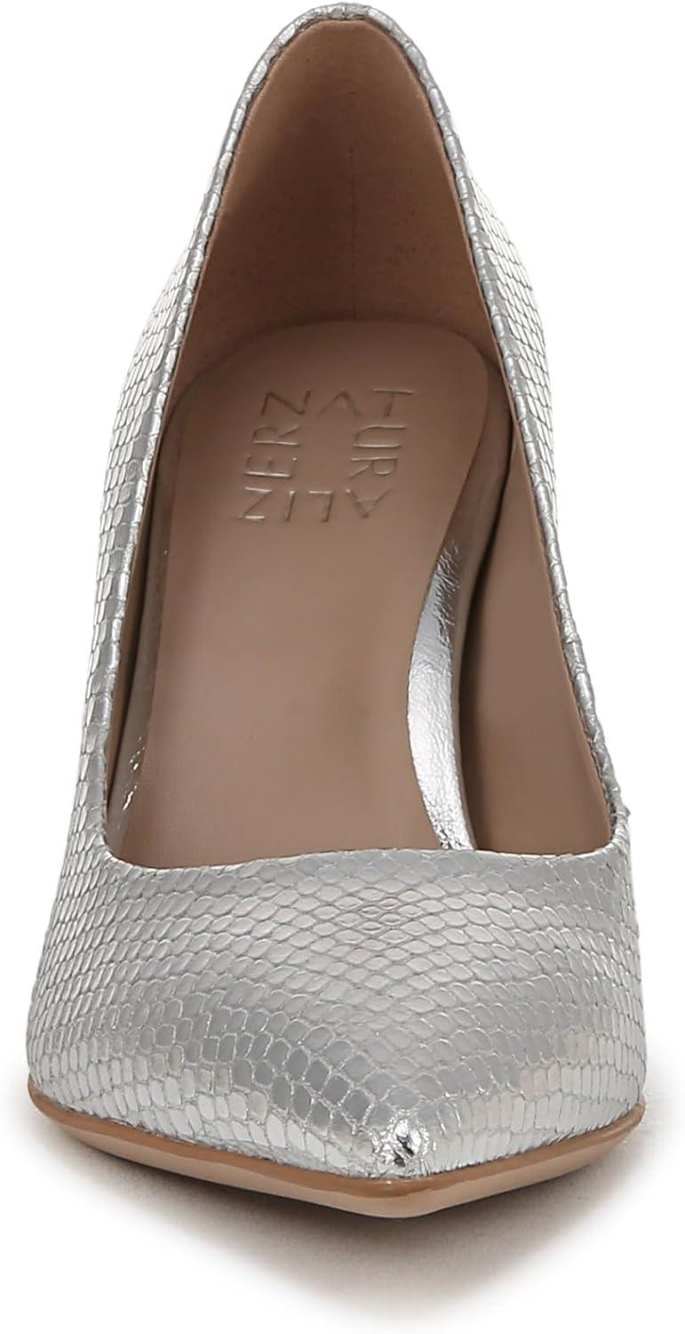 imageNaturalizer Womens Anna Pointed Toe High Heel PumpSilver Metallic Snake