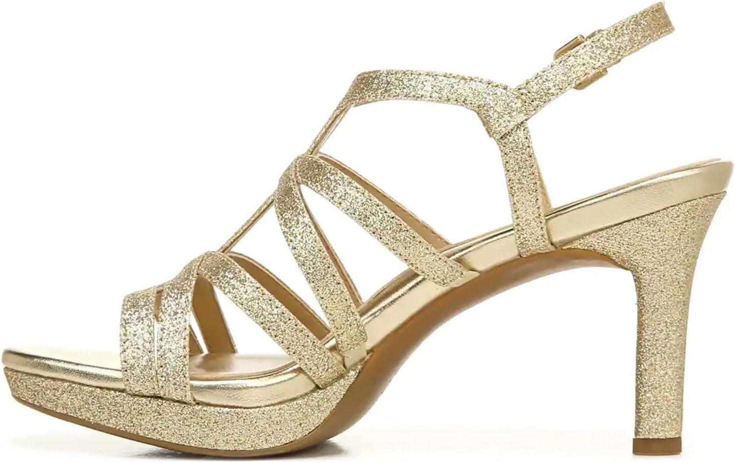 imageNaturalizer Womens Baylor Strappy High Heel SandalGold Glitter