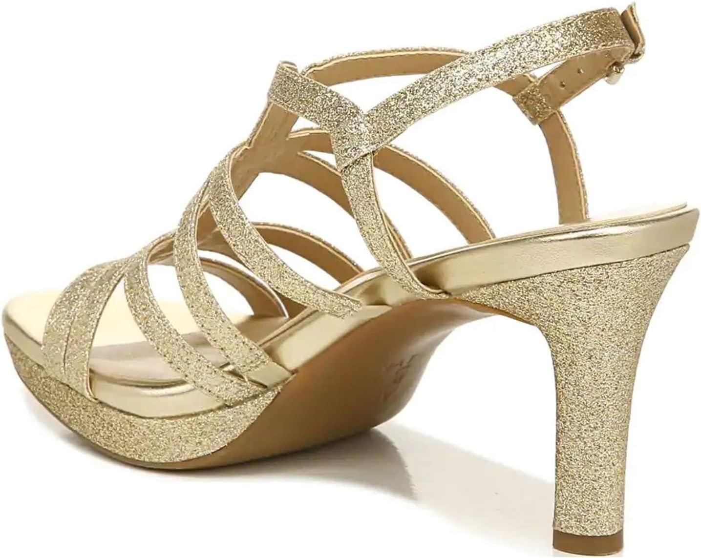 imageNaturalizer Womens Baylor Strappy High Heel SandalGold Glitter
