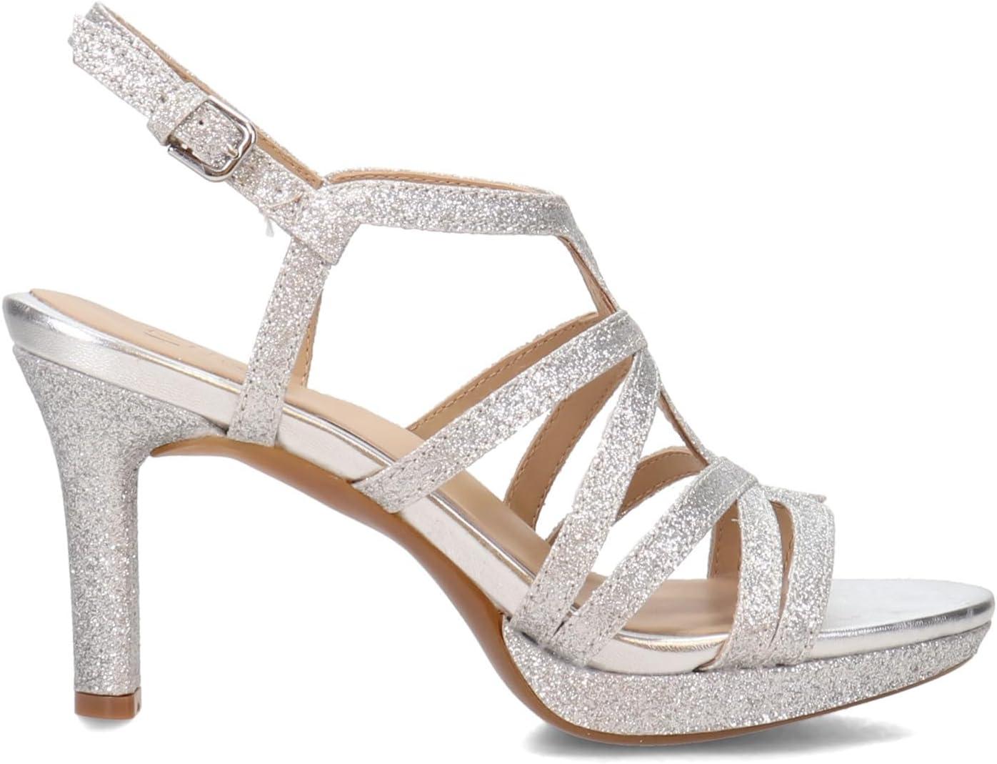 imageNaturalizer Womens Baylor Strappy High Heel SandalSilver Glitter