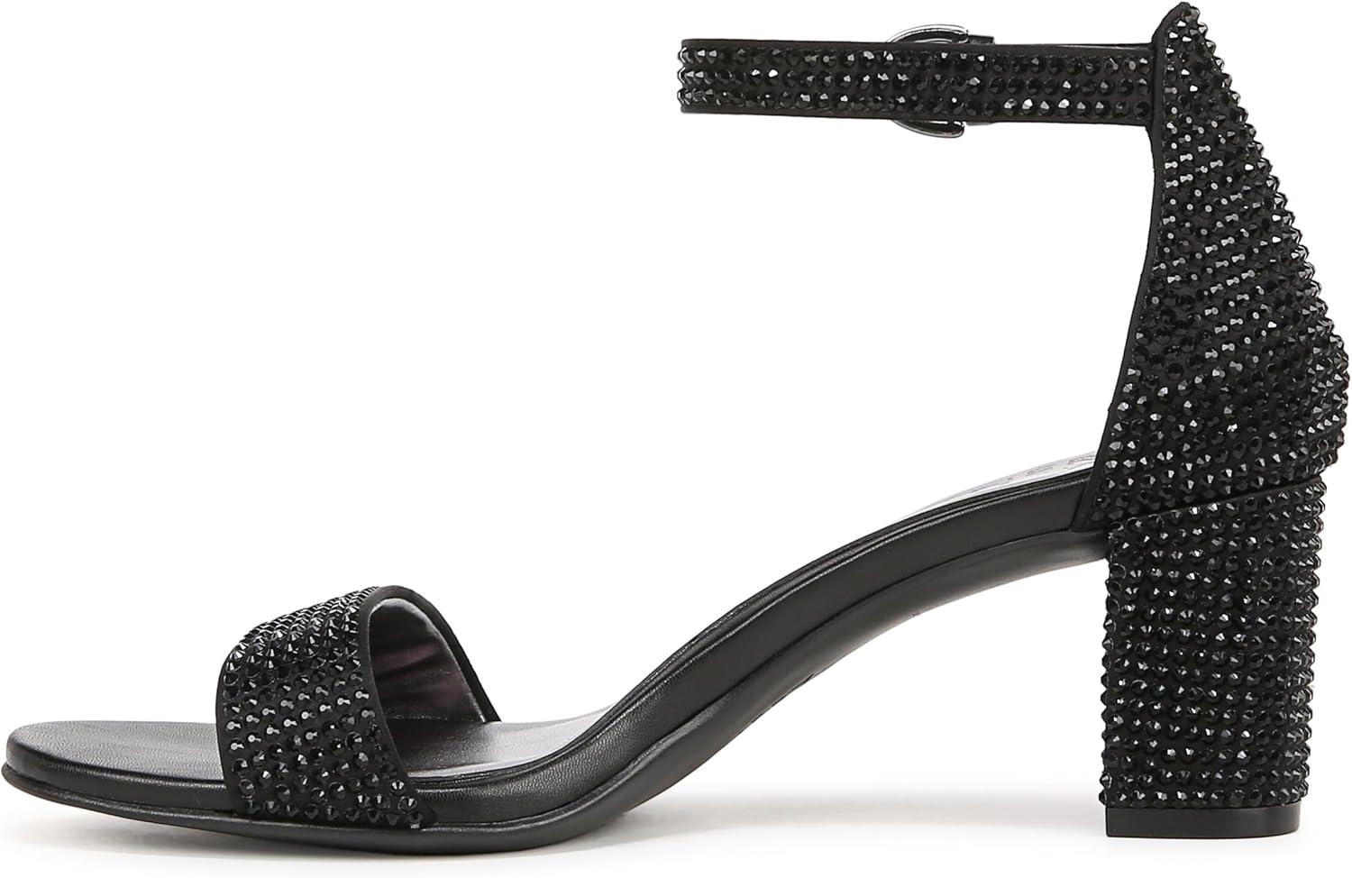 imageNaturalizer Womens Vera Ankle Strap Block Heel Dress SandalBlack Glitz