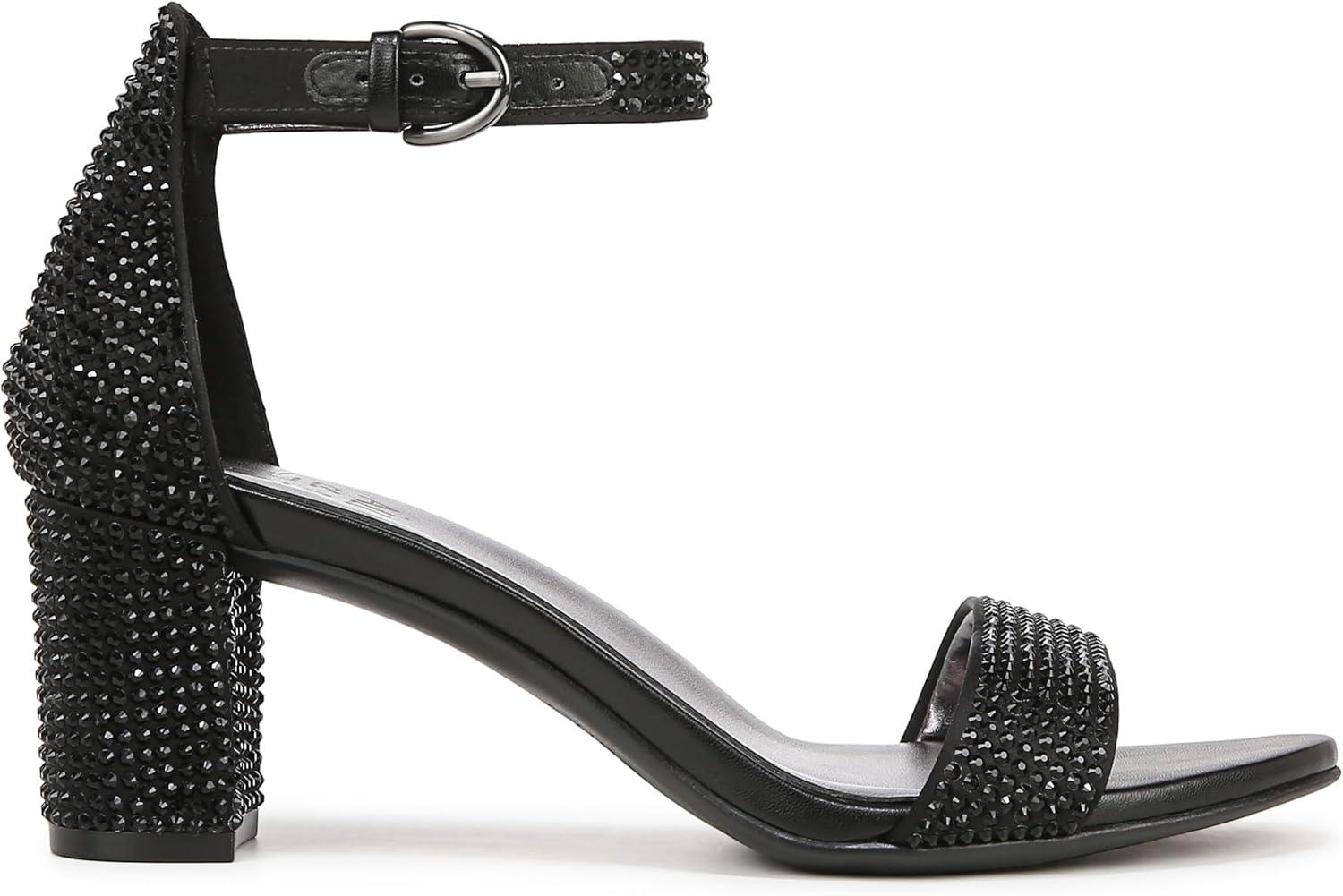 imageNaturalizer Womens Vera Ankle Strap Block Heel Dress SandalBlack Glitz