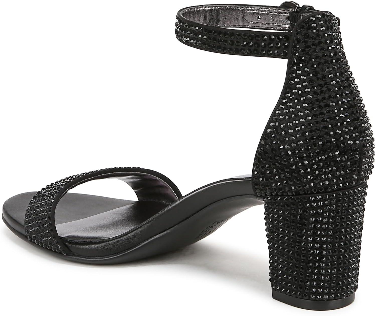 imageNaturalizer Womens Vera Ankle Strap Block Heel Dress SandalBlack Glitz