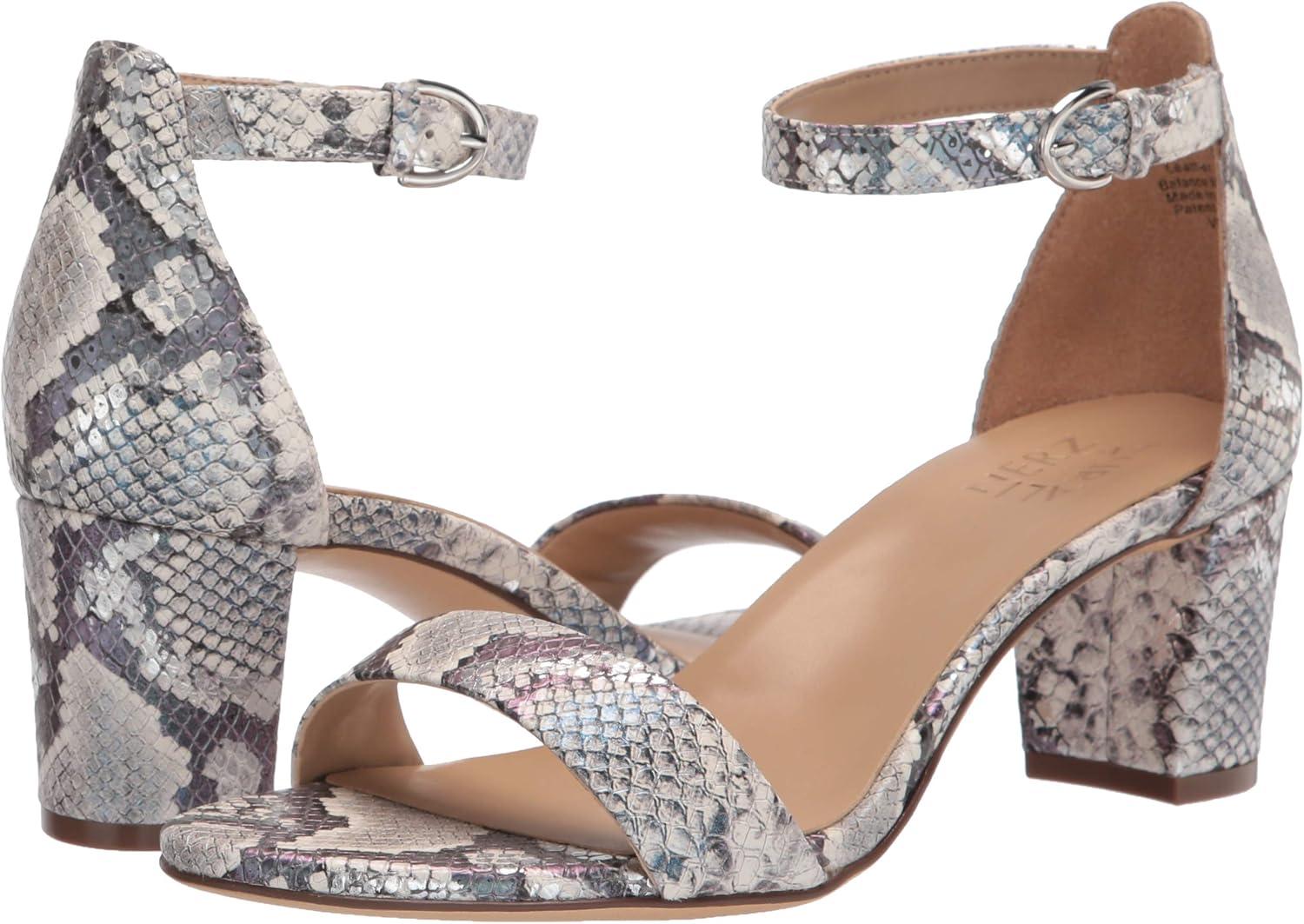 imageNaturalizer Womens Vera Ankle Strap Block Heel Dress SandalBlue Snake