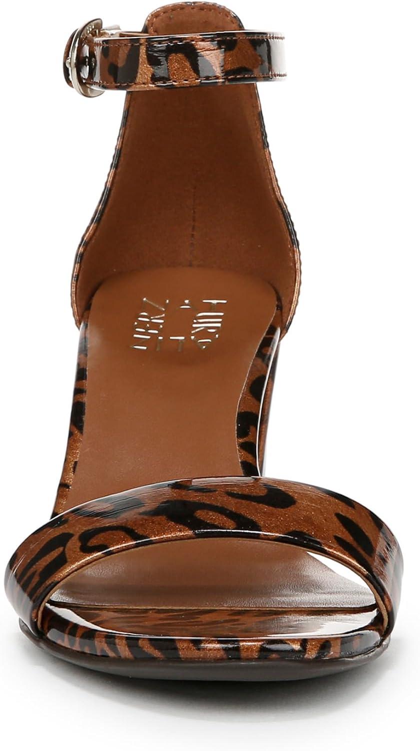 imageNaturalizer Womens Vera Ankle Strap Block Heel Dress SandalCheetah Animal Print Patent