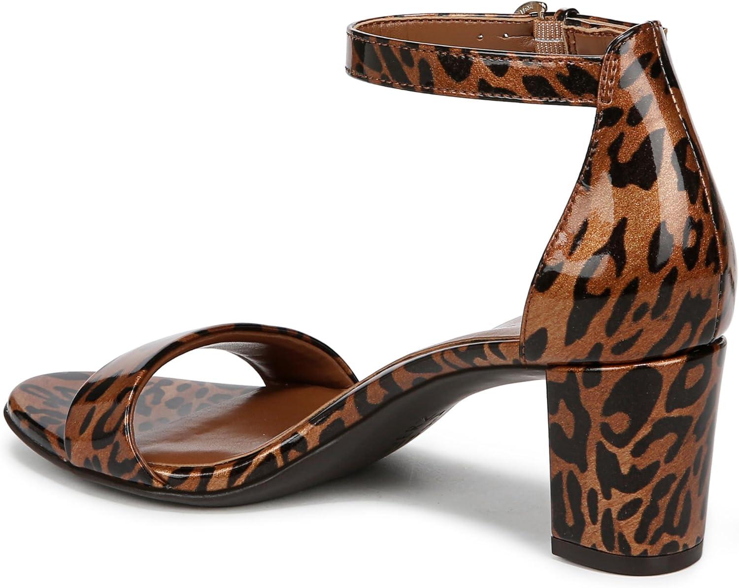 imageNaturalizer Womens Vera Ankle Strap Block Heel Dress SandalCheetah Animal Print Patent