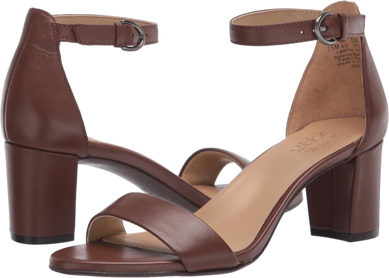 imageNaturalizer Womens Vera Ankle Strap Block Heel Dress SandalCocoa