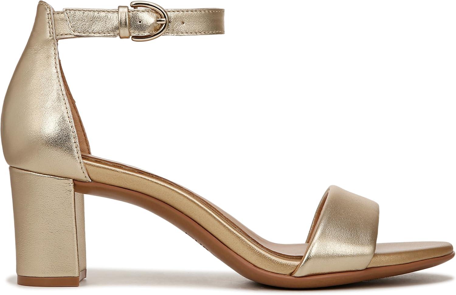 imageNaturalizer Womens Vera Ankle Strap Block Heel Dress SandalDark Gold Metallic