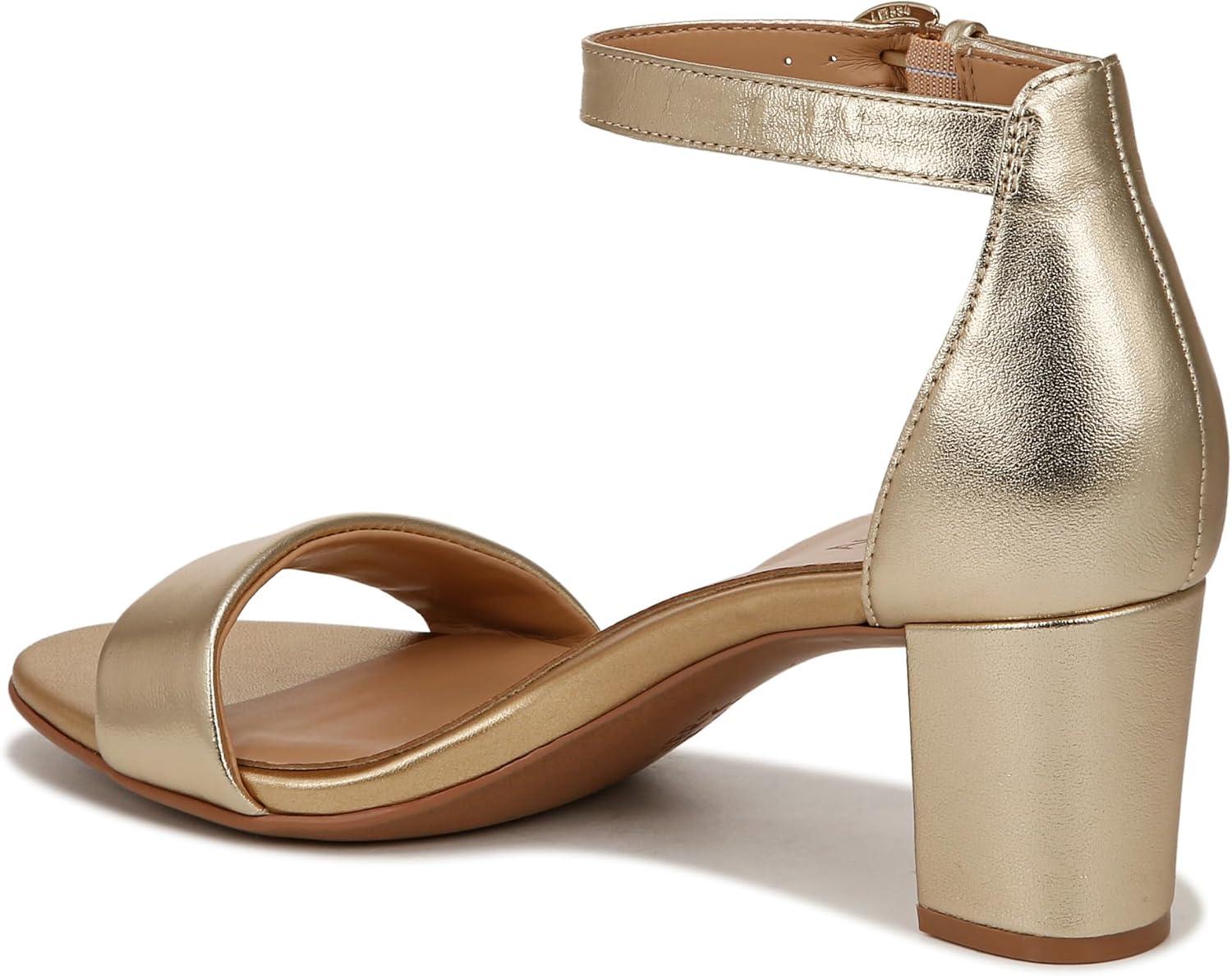 imageNaturalizer Womens Vera Ankle Strap Block Heel Dress SandalDark Gold Metallic