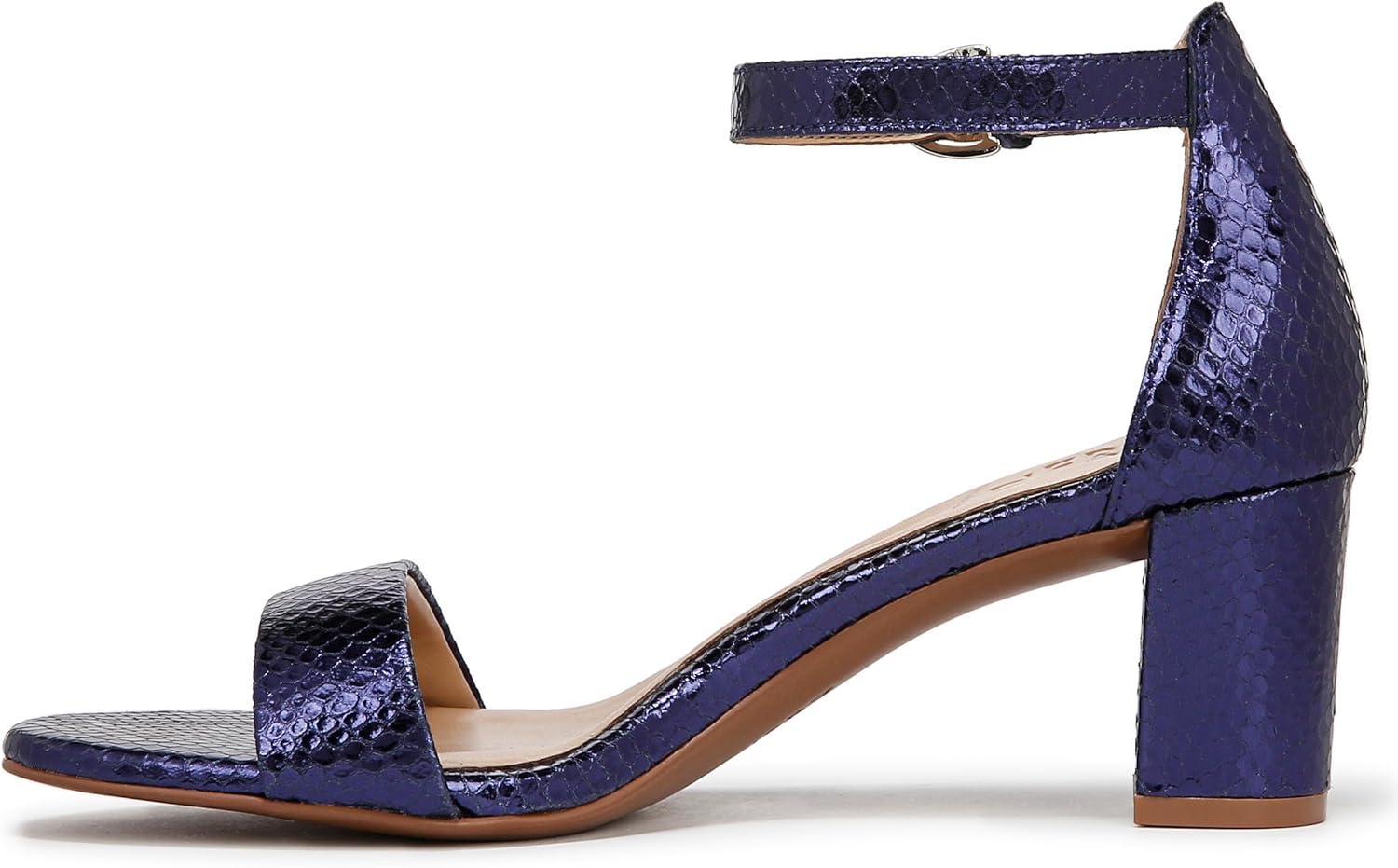 imageNaturalizer Womens Vera Ankle Strap Block Heel Dress SandalDusk Blue Metallic Snake