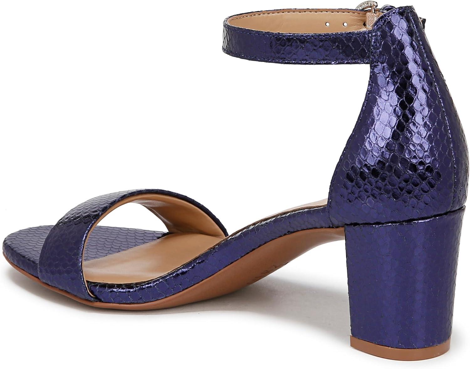 imageNaturalizer Womens Vera Ankle Strap Block Heel Dress SandalDusk Blue Metallic Snake