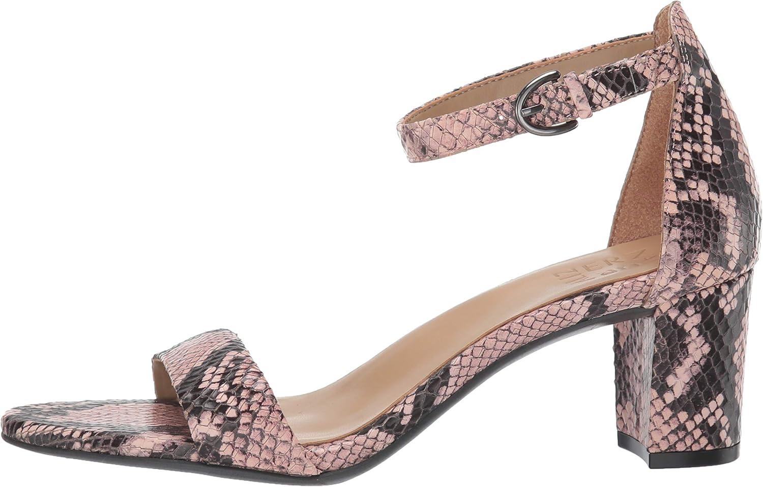 imageNaturalizer Womens Vera Ankle Strap Block Heel Dress SandalDusty Rose Snake