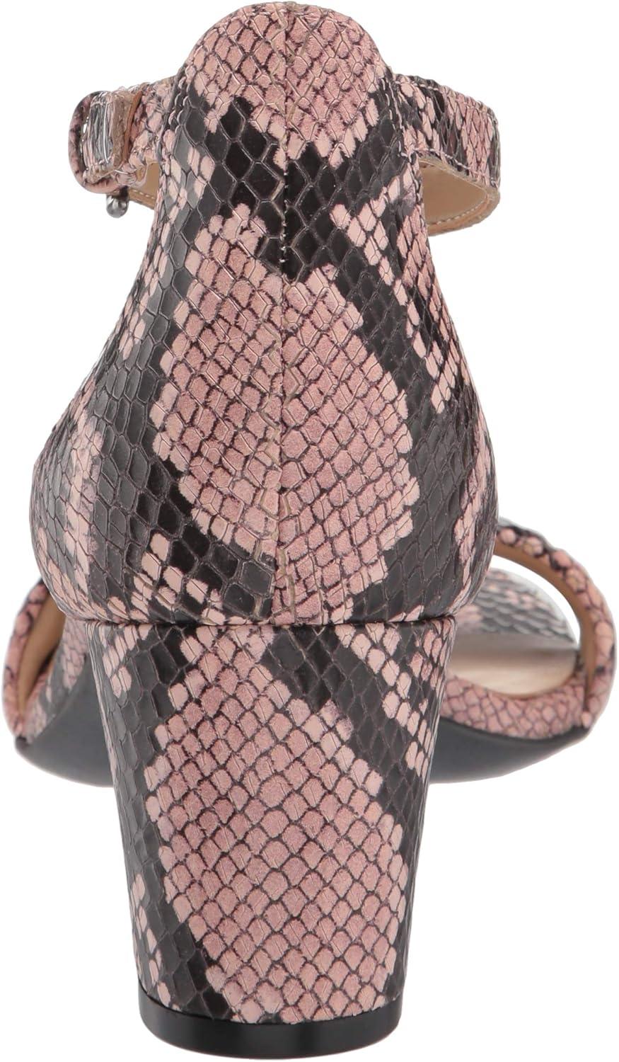 imageNaturalizer Womens Vera Ankle Strap Block Heel Dress SandalDusty Rose Snake