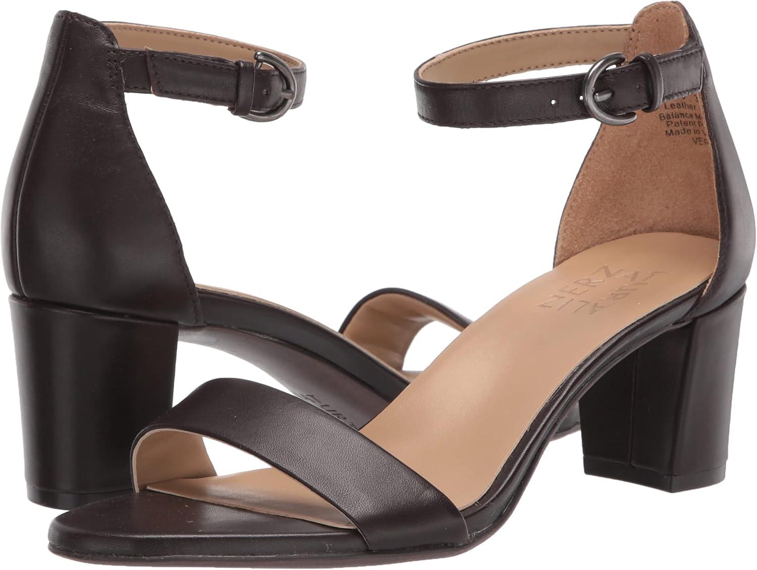 imageNaturalizer Womens Vera Ankle Strap Block Heel Dress SandalForest Brown