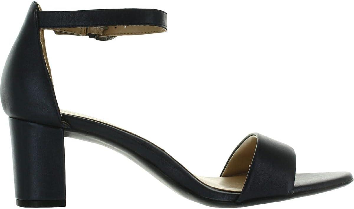 imageNaturalizer Womens Vera Ankle Strap Block Heel Dress SandalFrench Navy Metallic Leather
