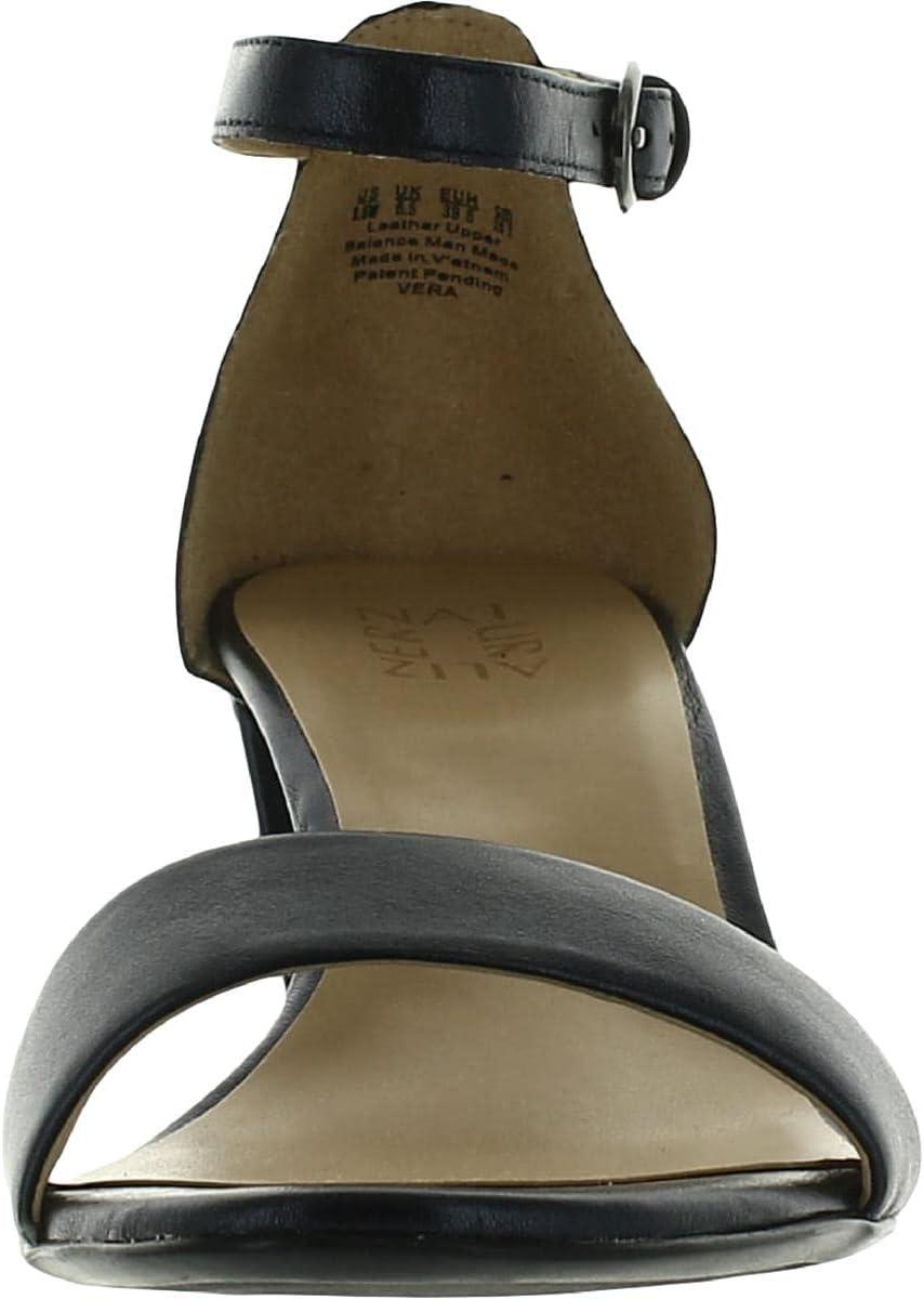 imageNaturalizer Womens Vera Ankle Strap Block Heel Dress SandalFrench Navy Metallic Leather