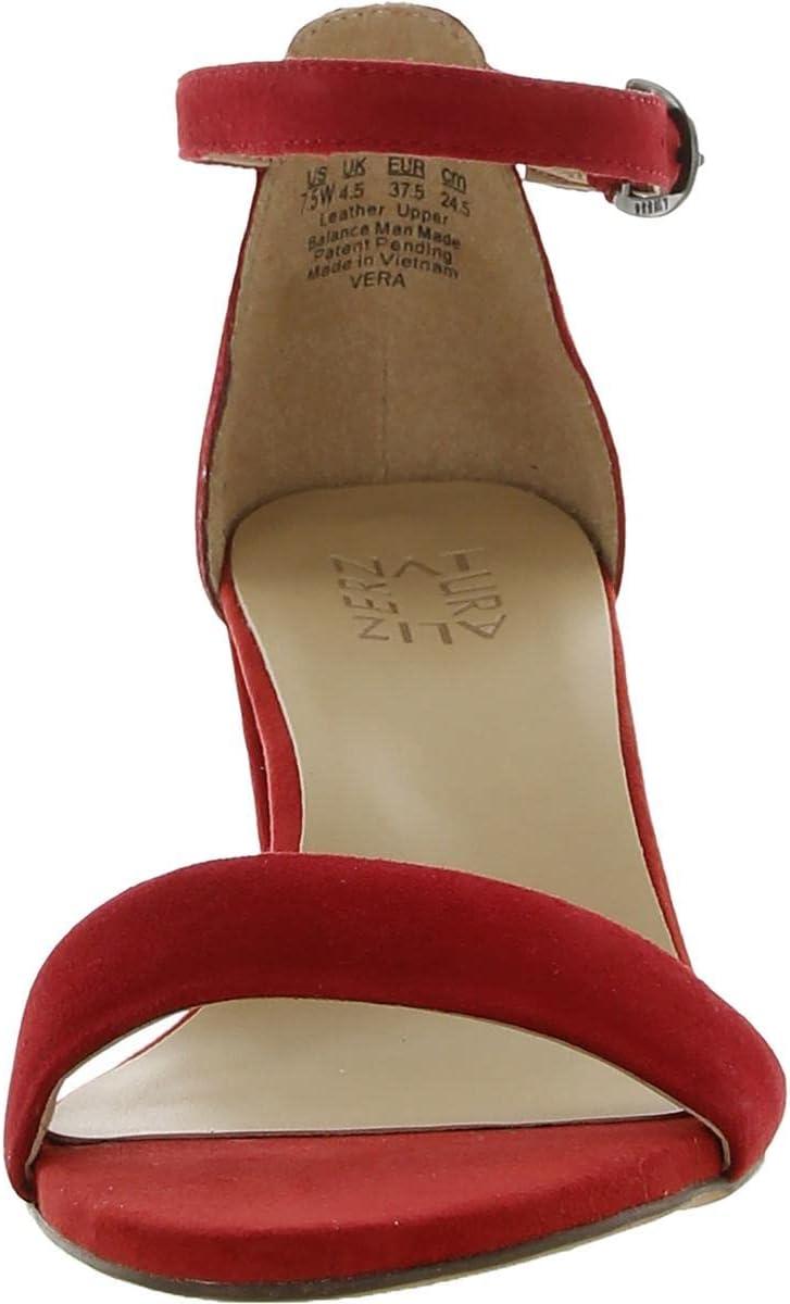 imageNaturalizer Womens Vera Ankle Strap Block Heel Dress SandalHot Sauce Suede
