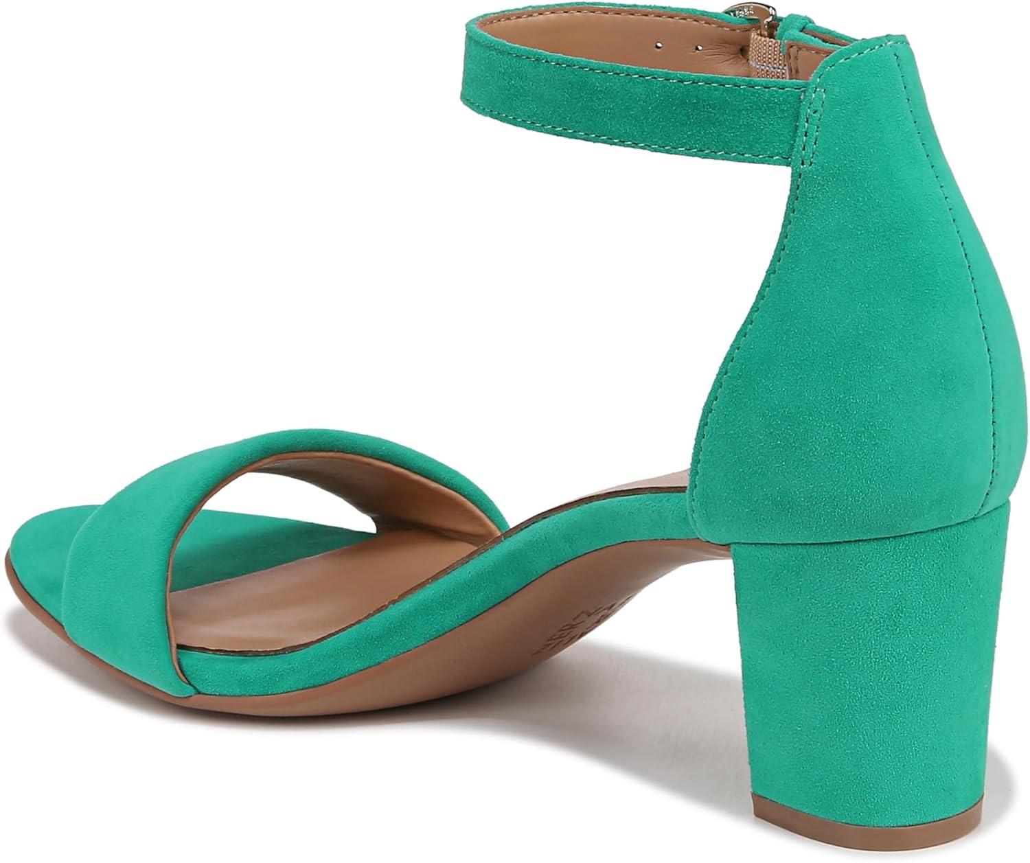 imageNaturalizer Womens Vera Ankle Strap Block Heel Dress SandalJade Green Suede