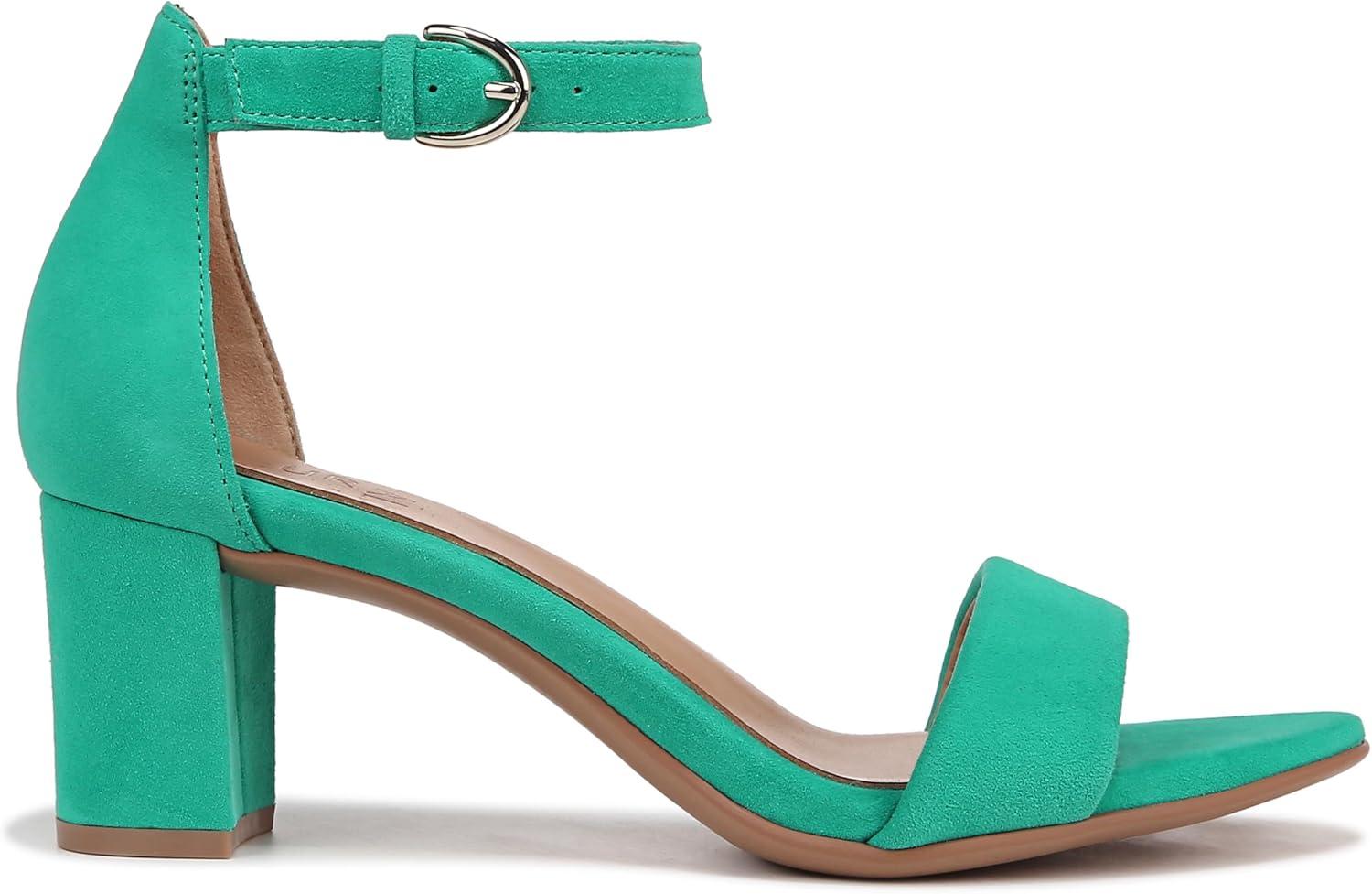imageNaturalizer Womens Vera Ankle Strap Block Heel Dress SandalJade Green Suede
